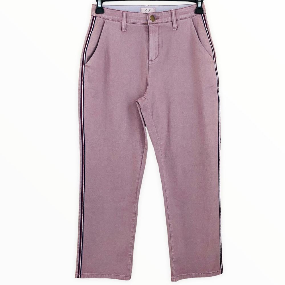 Easel NWT Dusty Mauve Ribbon Side Trim‎ Straight Leg Pant Size 6